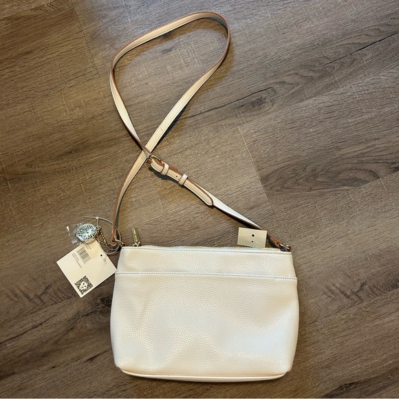 Anne Klein Cream Crossbody Bag with Adjustable Strap - Picture 4 of 6